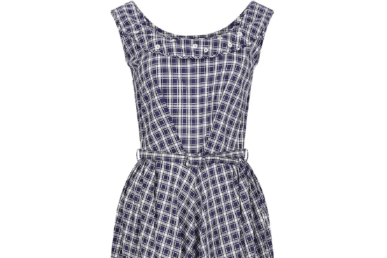 ARCHIVE - 1960s Blue and White Gingham Dress