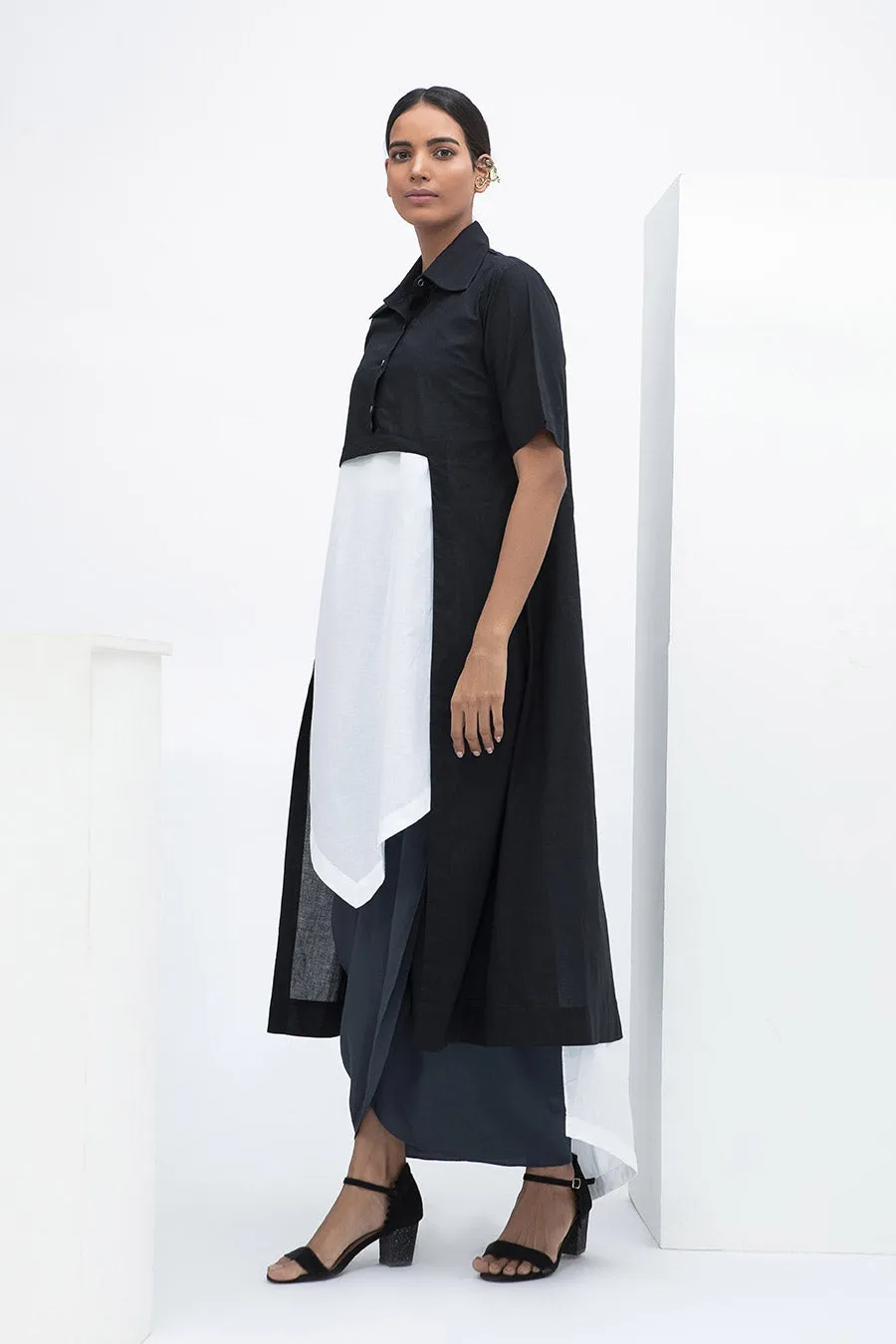 Black & White Layered Armour Tunic