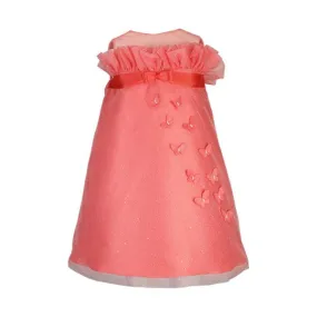 CORAL A- LINE MIKADO DRESS