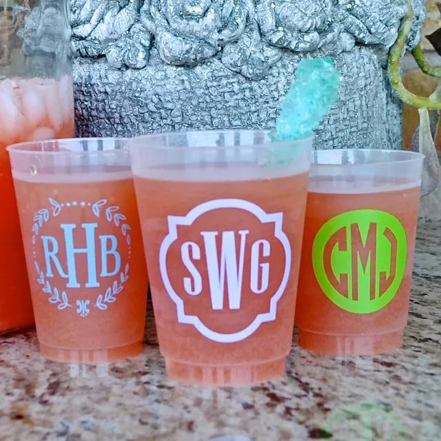 Custom Initials Frost Flex Plastic Cups