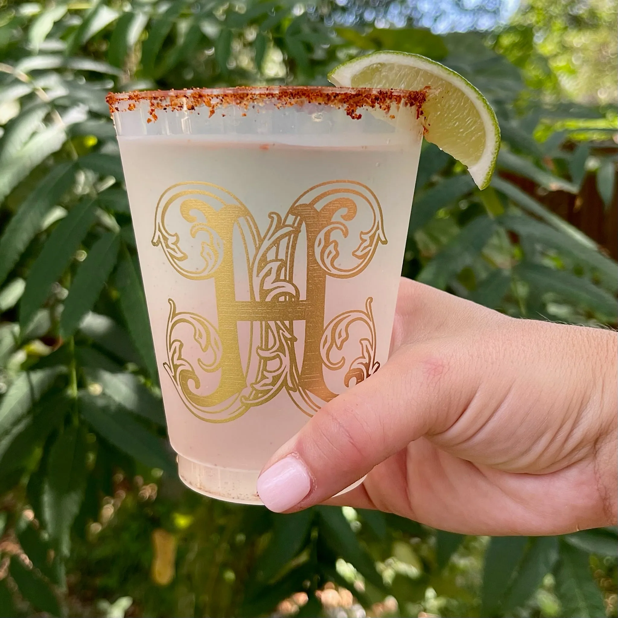 Custom Monogrammed Shatterproof Wedding Cups