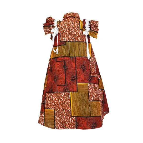GIRLS BROWN ANKARA DRESS