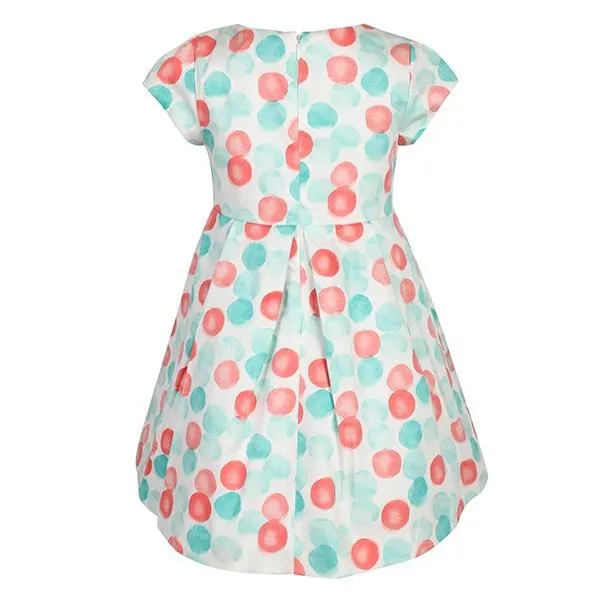 GIRLS LAKE DOTS DRESS - TURQUOISE