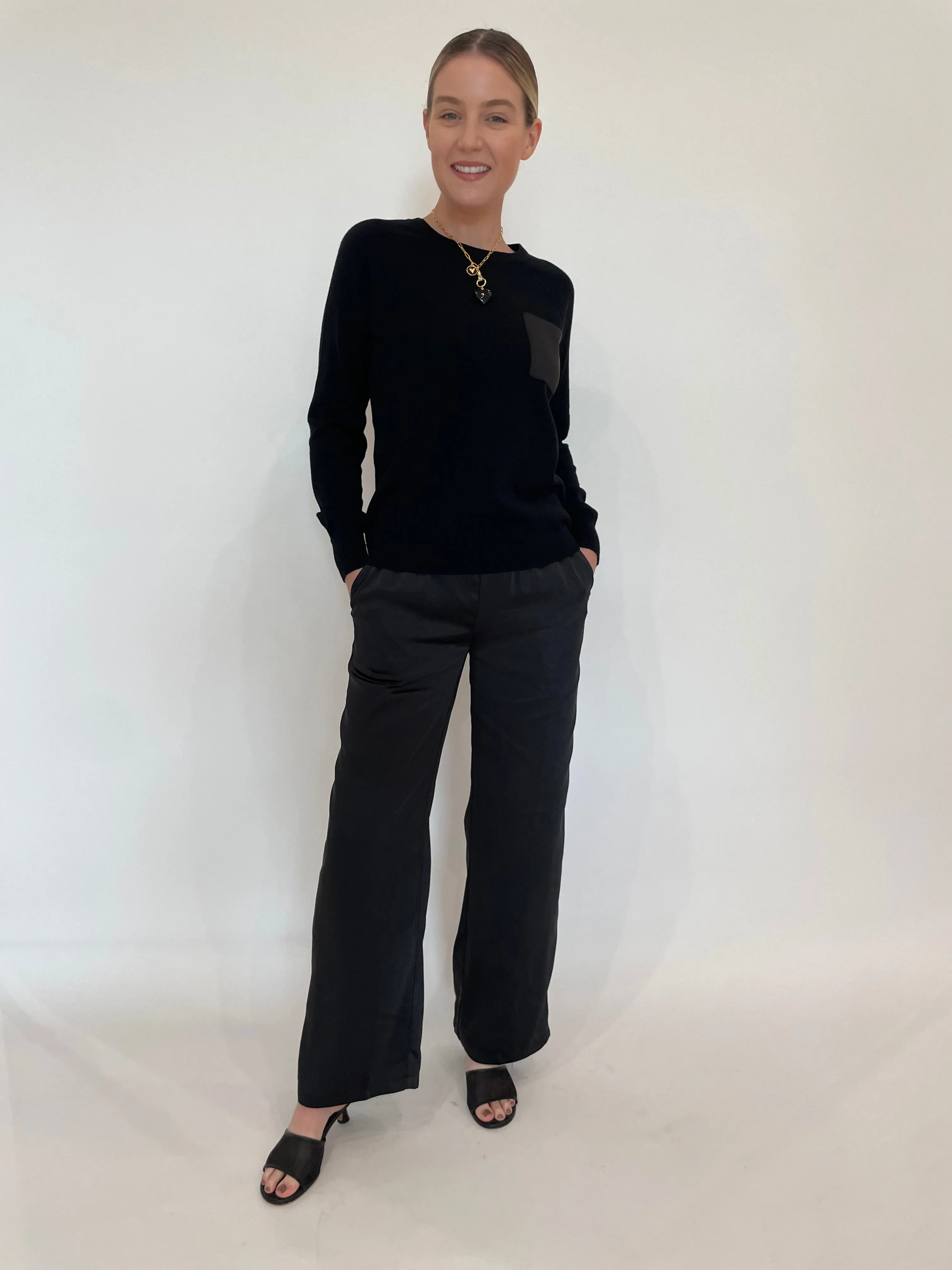 Jesse Satin Pants - Black