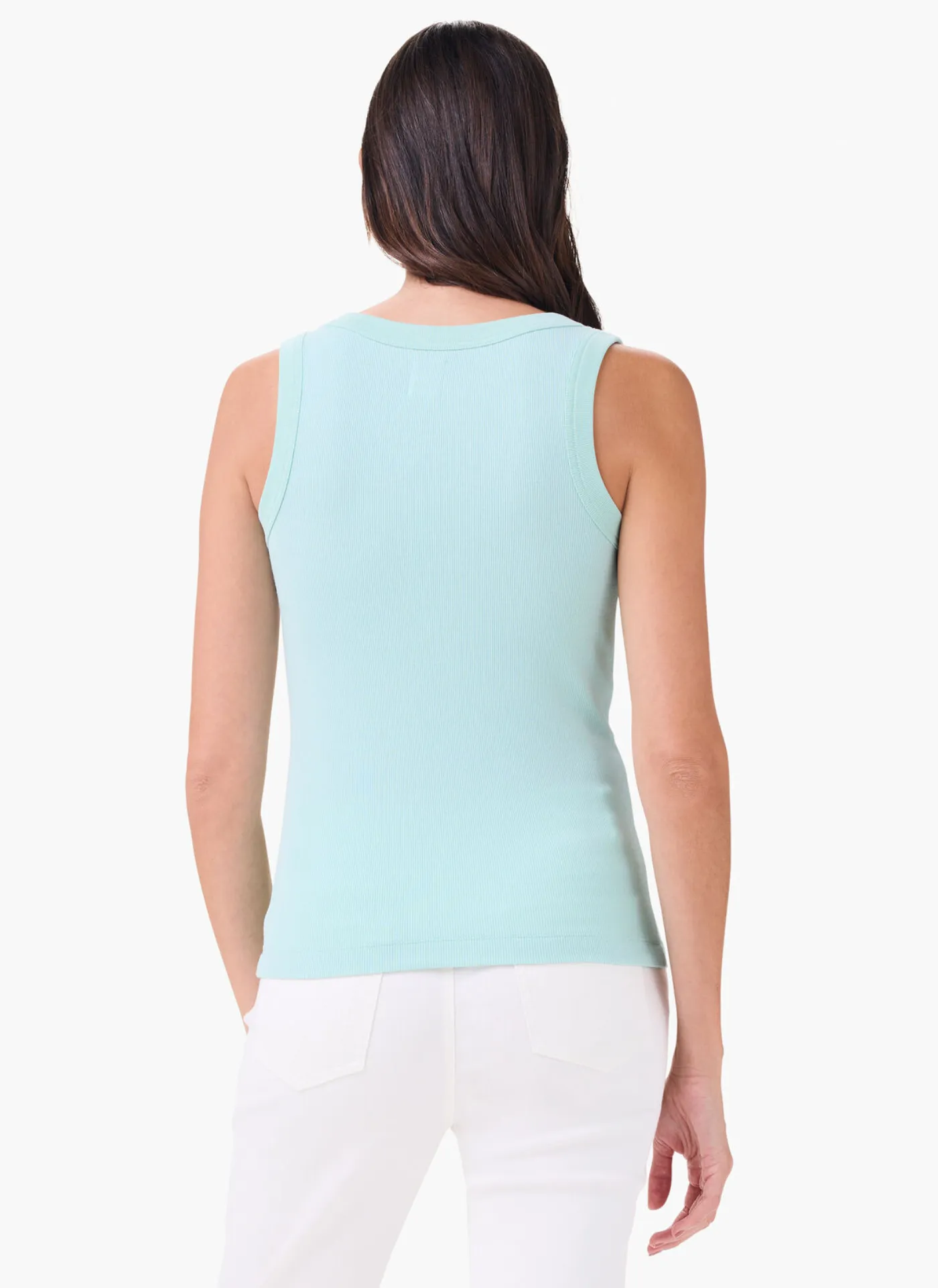 Knit Rib Scoop Tank- Seafoam