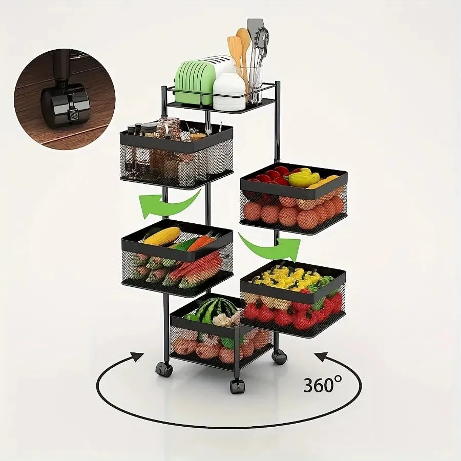 Rotating Shelf - 5 Tier Kitchen Storage