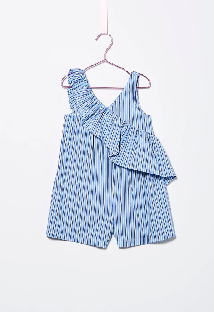 Stripe Frill Short Jumpsuit