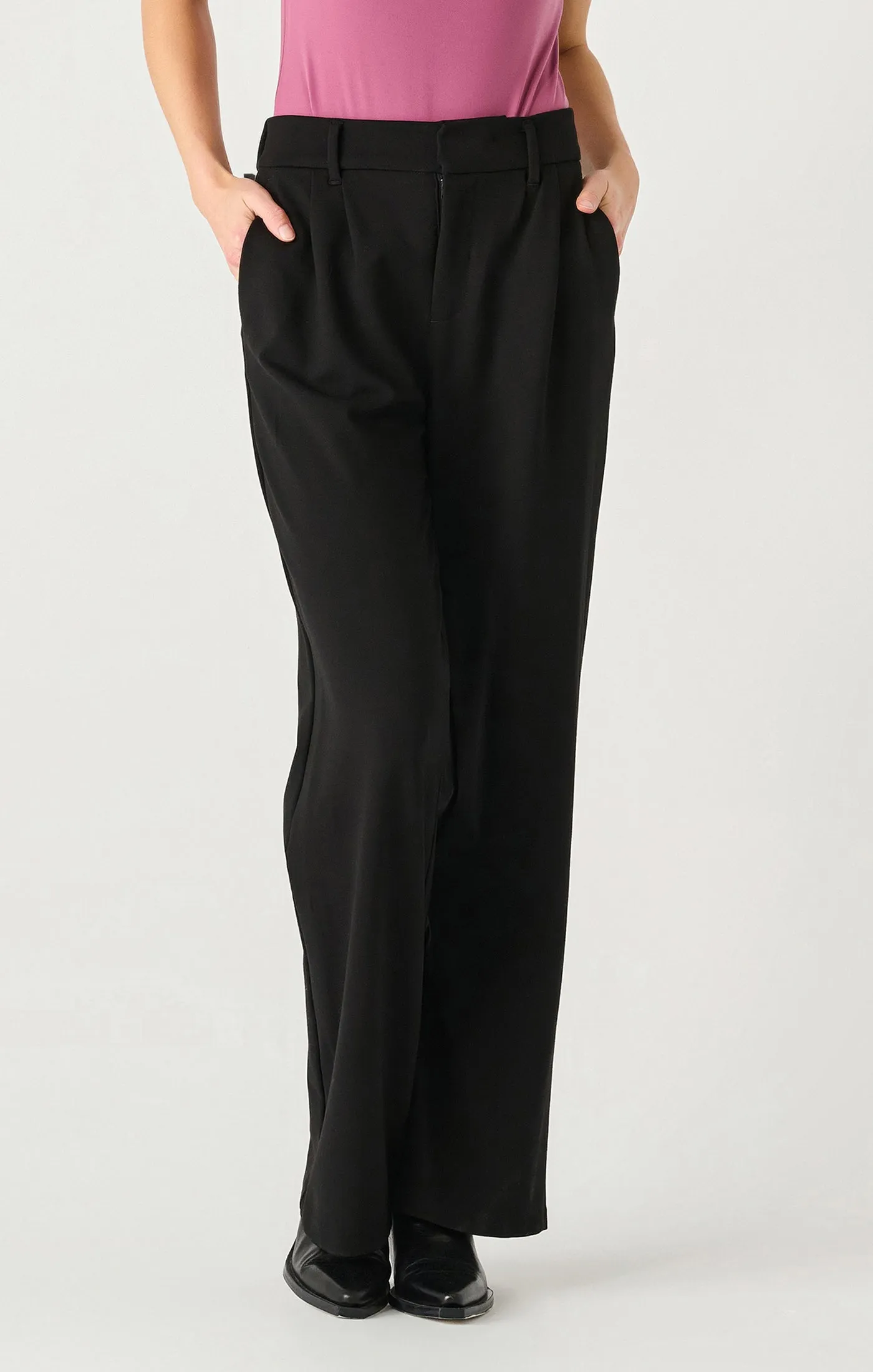 Wide Leg Ponte Knit Trouser