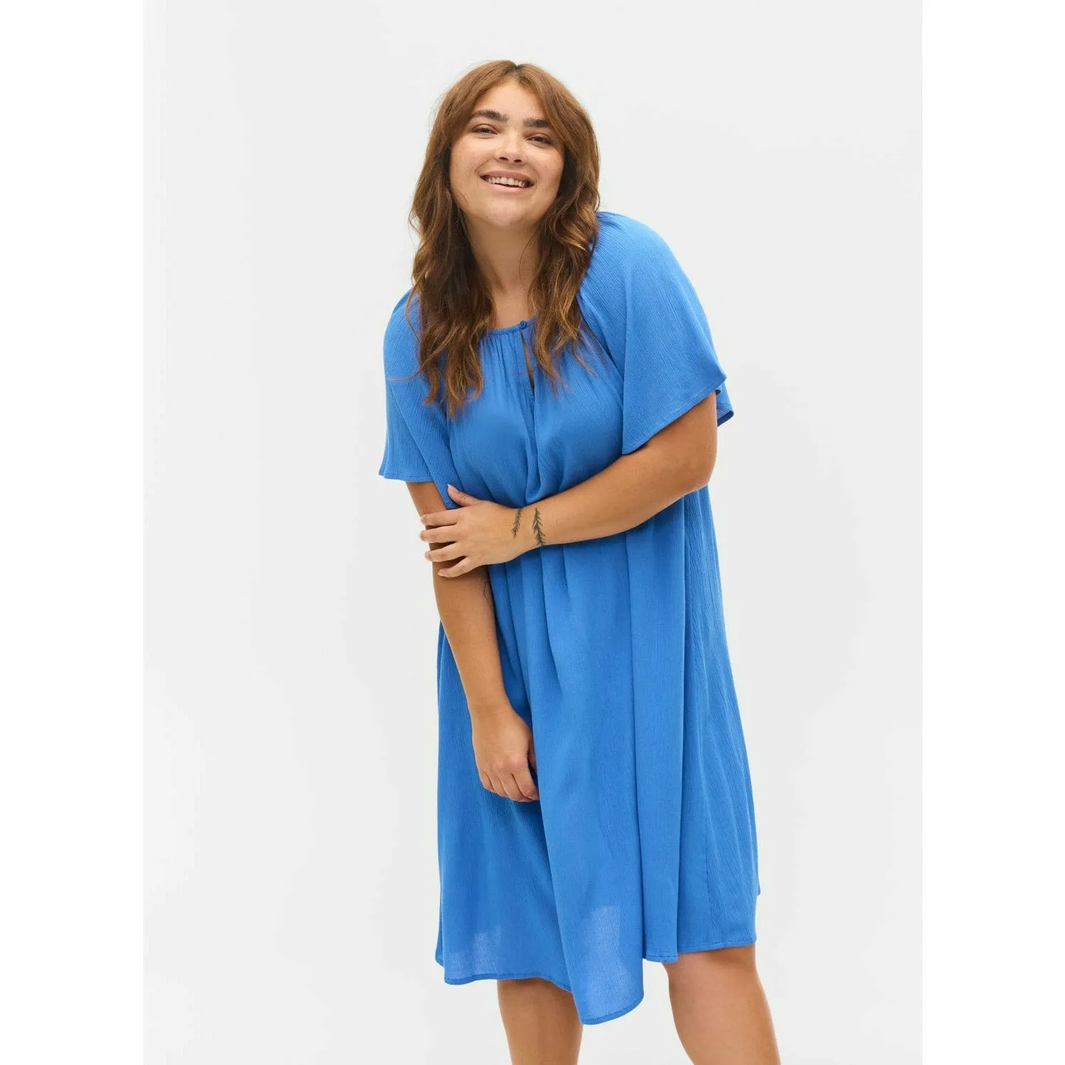 Zizzi Rose Dress in Blue